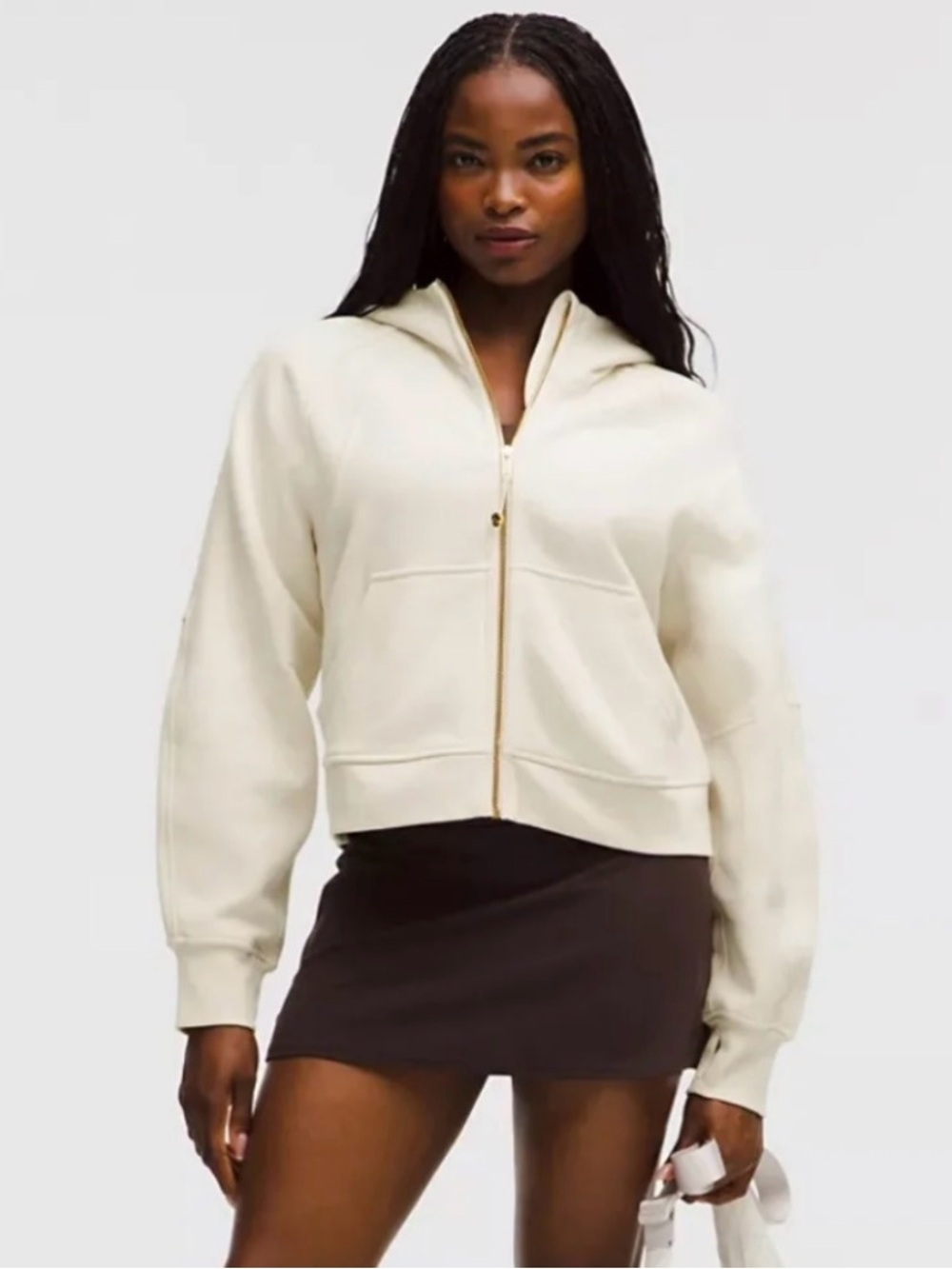 Lululemon scuba oversized full zip hoodie in ivory and gold